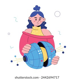 Ready to use doodle mini illustration of ai network