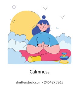 Ready to use doodle mini illustration of calmness 