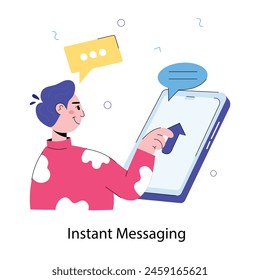 Ready to use doodle mini illustration of instant messaging 