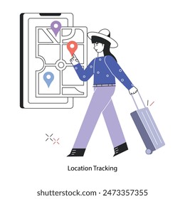 Ready to use doodle mini illustration of location tracking 