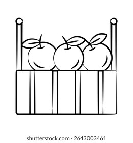 Icono de estilo doodle listo para usar que representa el puesto de frutas