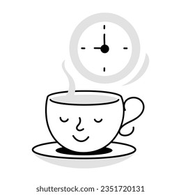 Ready to use drawing style icon of tea break  