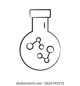 Ready to use drawing style icon of chemistry flask