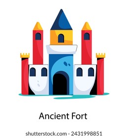 Ready to use flat icon of an ancient fort 