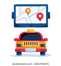 Ready to use flat icon of cab location 