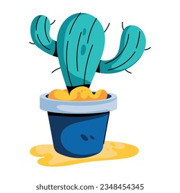 Listo para usar un icono plano de la planta de cactus  