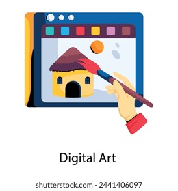 Ready to use flat icon of digital art 