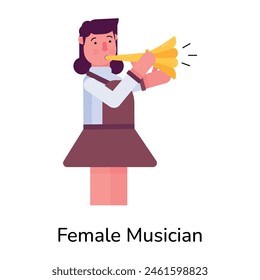 Ready to use flat icon of a female musician 