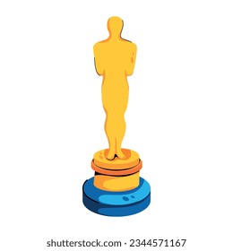 Ready to use flat icon of film trophy 