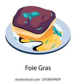 Ready to use flat icon of foie gras