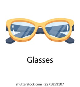 Ready to use flat icon of glasses 