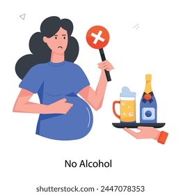 Ready to use flat icon of no alcohol