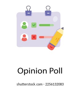 Ready to use flat icon of opinion poll 