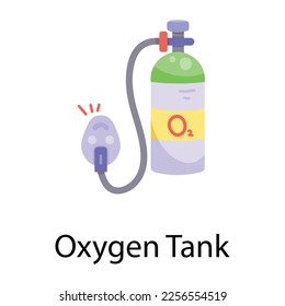 Bereit für flache Ikone des Sauerstofftanks 