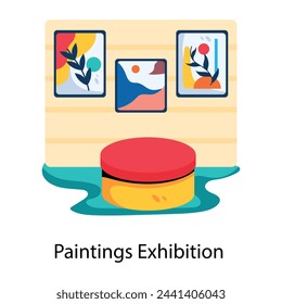 Ready to use flat icon of paintings exhibition 