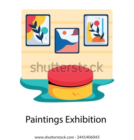 Ready to use flat icon of paintings exhibition 