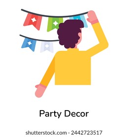 Ready to use flat icon of party decor 