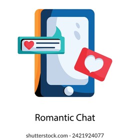 Ready to use flat icon of romantic chat 