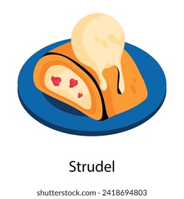 Ready to use flat icon of strudel