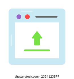 Ready to use flat icon of web uploading in editable style, up for premium use