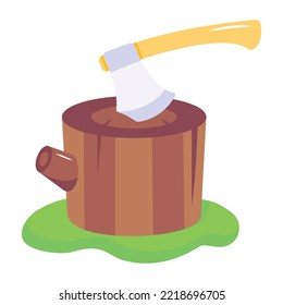 Ready to use flat icon of wood cutting 