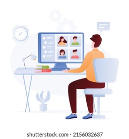 Listo para usar una ilustración plana de un equipo creativo 

