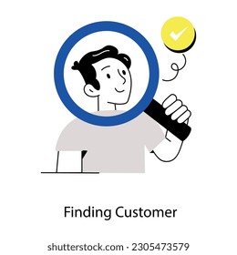 Ready to use flat illustration of finding customer 