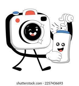 Ready to use flat illustration of happy photography 