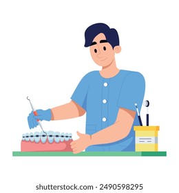 Ready to use flat illustration of an orthodontist 