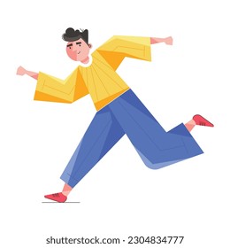 Ready to use flat illustration of running person 
