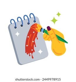Ready to use flat sticker of an art pad 