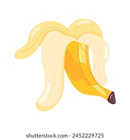 Ready to use flat sticker of banana skin