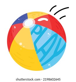 Ready to use flat sticker of beach ball 