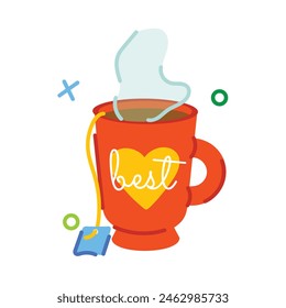 Listo para usar pegatina plana del mejor té 