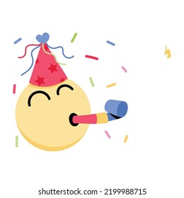 A ready to use flat sticker of birthday emoji 