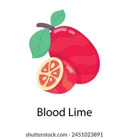 Ready to use flat sticker of a blood lime