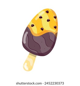 Ready to use flat sticker of chocolate popsicle