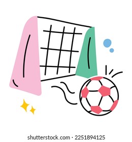 Ready to use flat sticker of goal post 