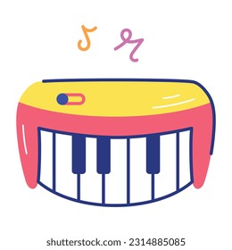 Ready to use flat sticker of piano music 