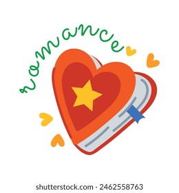 Listo para usar pegatina plana de novela romántica 