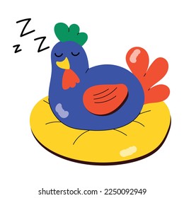 Listo para usar pegatinas planas de pollo somnoliento 