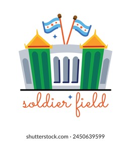 Ready to use flat sticker of soldier field 