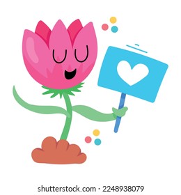 Ready to use flat sticker of tulip 