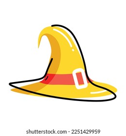 Listo para usar una pegatina plana de sombrero de bruja 