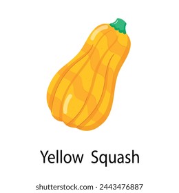 Listo para usar pegatina plana de una calabaza amarilla