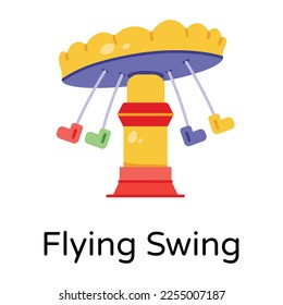 Ready to use flying swing hand drawn icon 