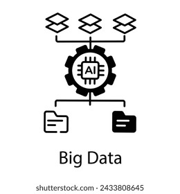 Ready to use glyph icon of big data