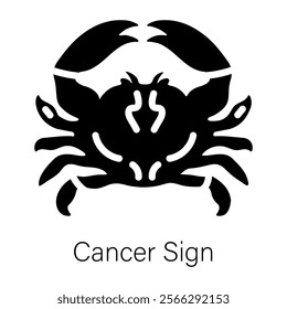 Ready to use glyph icon of cancer sign 