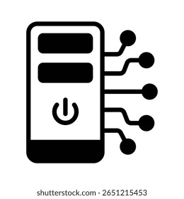 Pronto para usar o ícone de glifo da cpu do computador