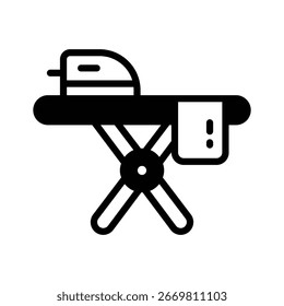 Listo para usar icono de glifo de la placa de hierro plana
